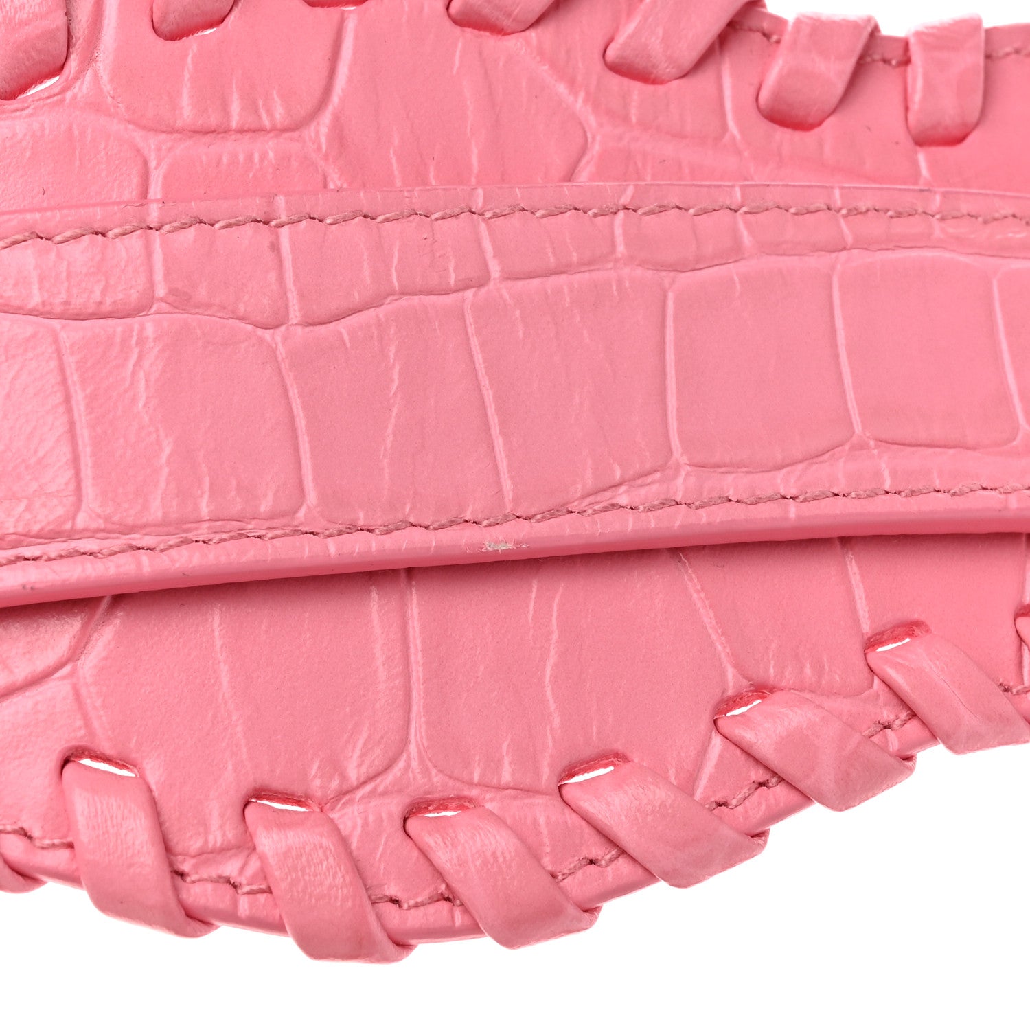 Balenciaga Extra Supple Calfskin Crocodile Embossed Small Le Cagole Shoulder Bag Sweet Pink 14 of 14