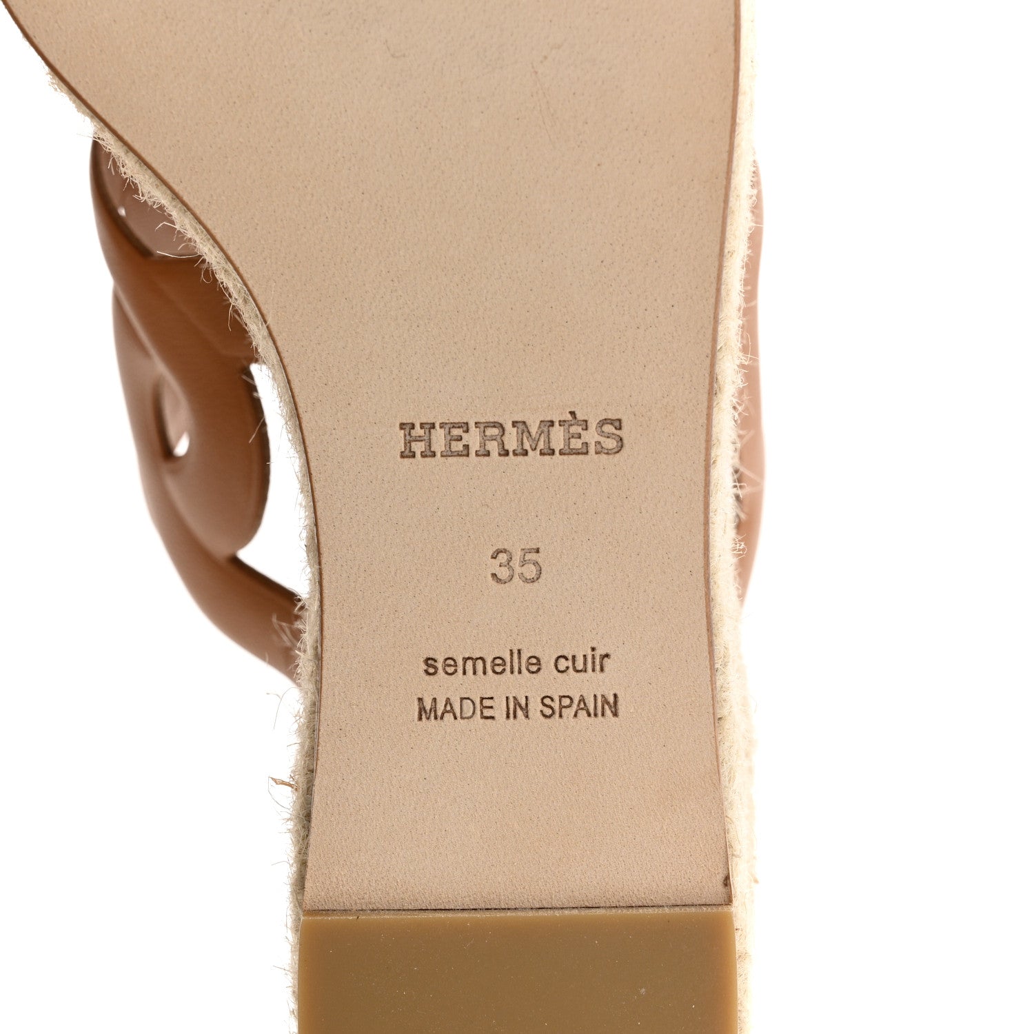 Hermes Nappa Ithea Espadrille Wedge Sandals 35 Naturel 8 of 10