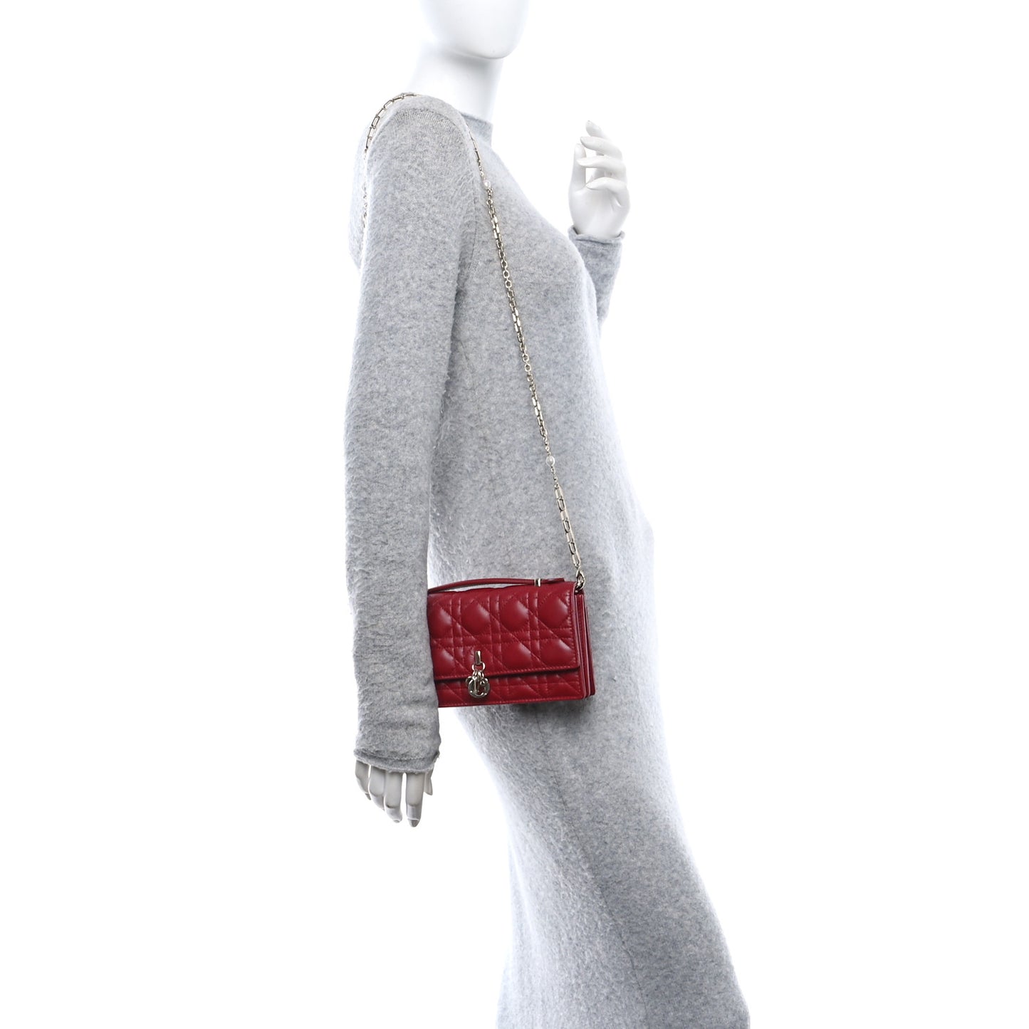 Lambskin Cannage Mini My Dior Bag Burgundy