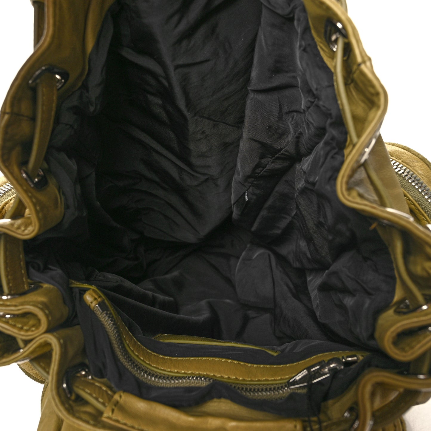 Lambskin Mini Marti Backpack Green Silver Hardware