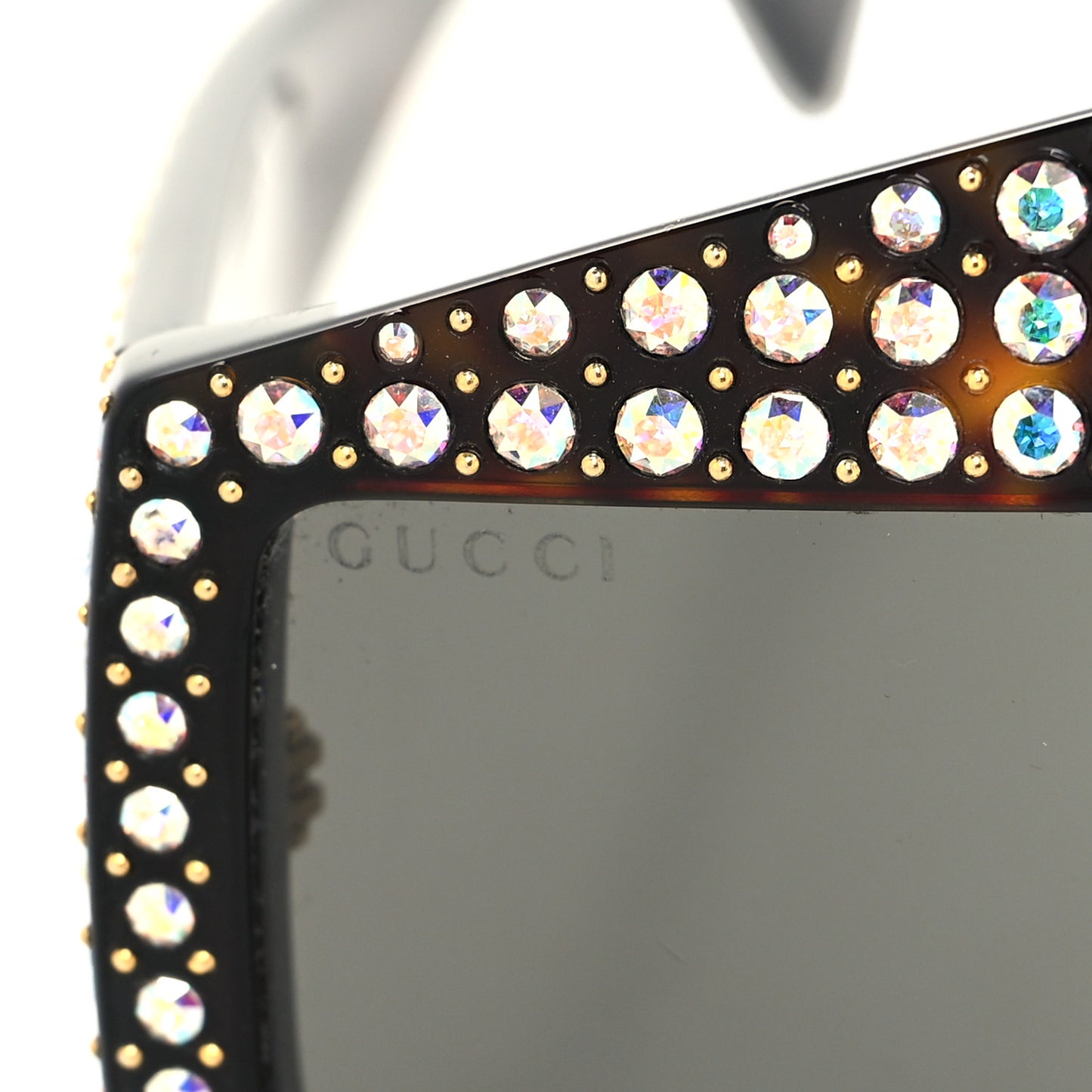 Crystal Rectangular Frame Sunglasses GG0357S Tortoiseshell