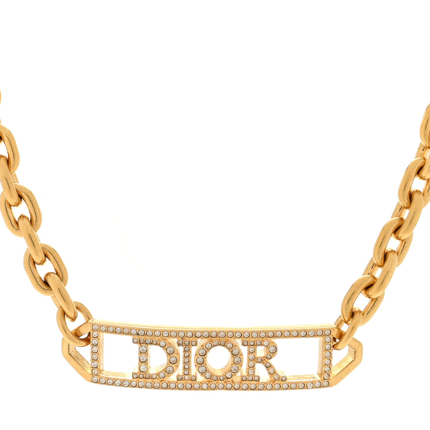 Metal Crystal Dio(r)evolution Choker Necklace Gold