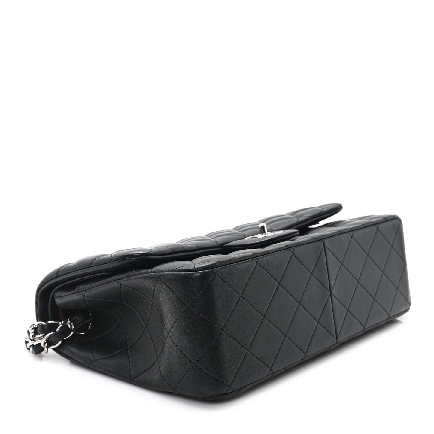Lambskin Quilted Jumbo Double Flap Black