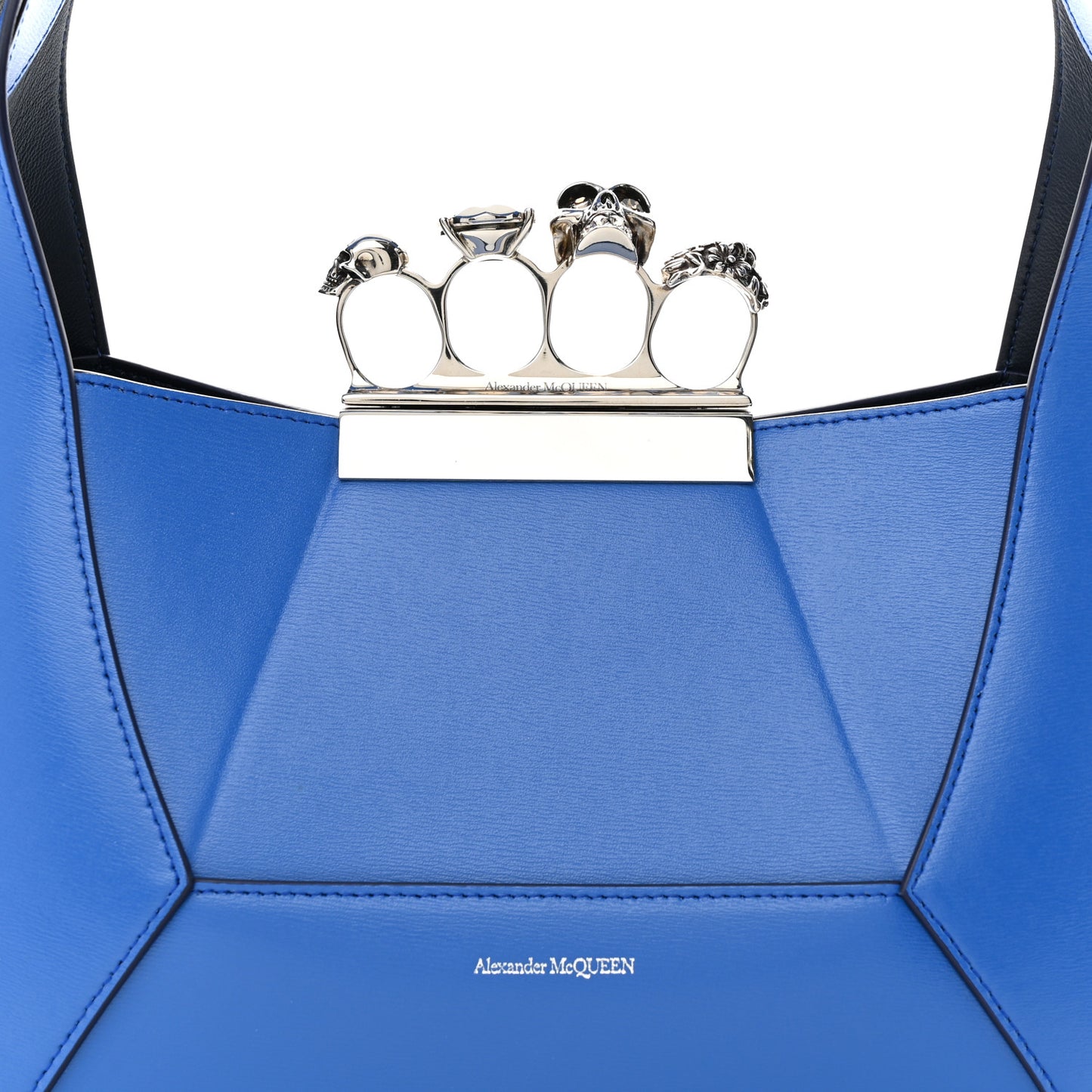 Smooth Calfskin Jeweled Hobo Bag Blue
