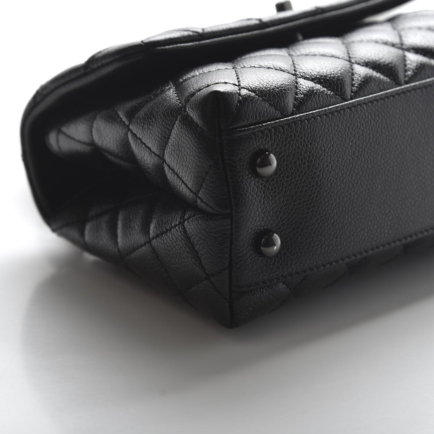 Caviar Quilted Mini Coco Handle Flap So Black