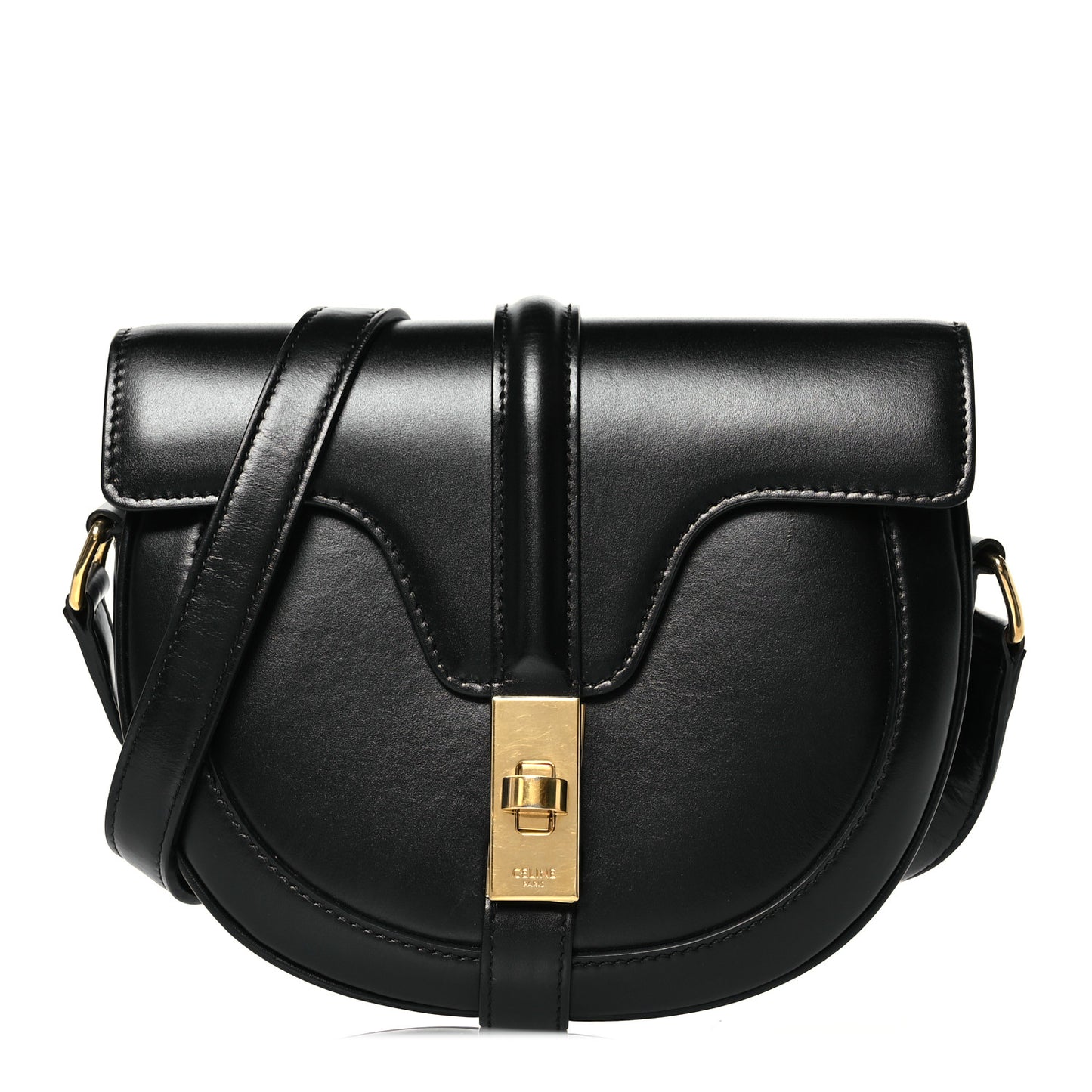 Satinated Calfskin Besace Small 16 Black