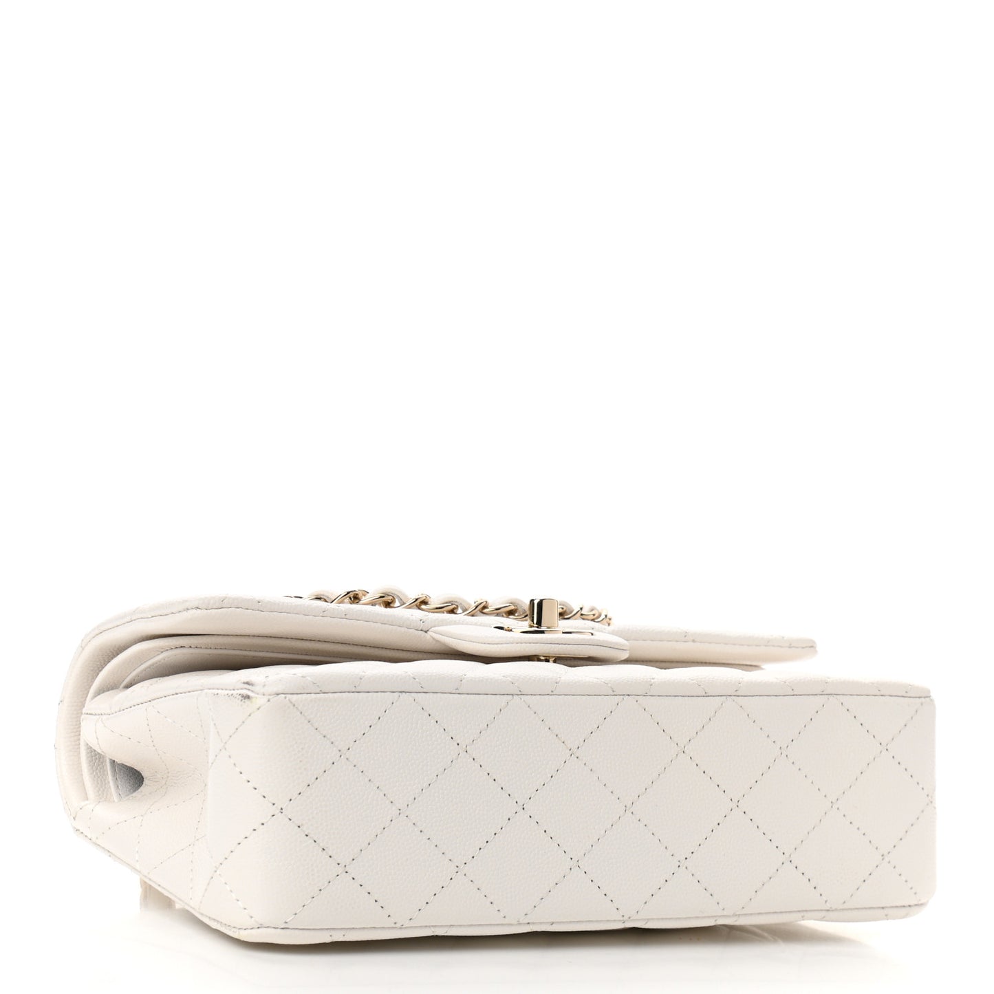 Caviar Quilted Small Double Flap White