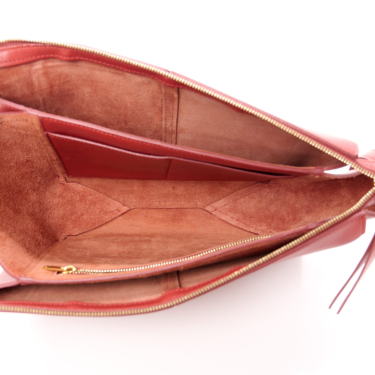 Supple Natural Calfskin Tri-Fold Clutch Red