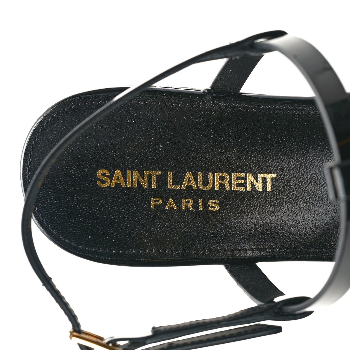 Patent Calfskin Cassandra Monogram Sandals 36 Black