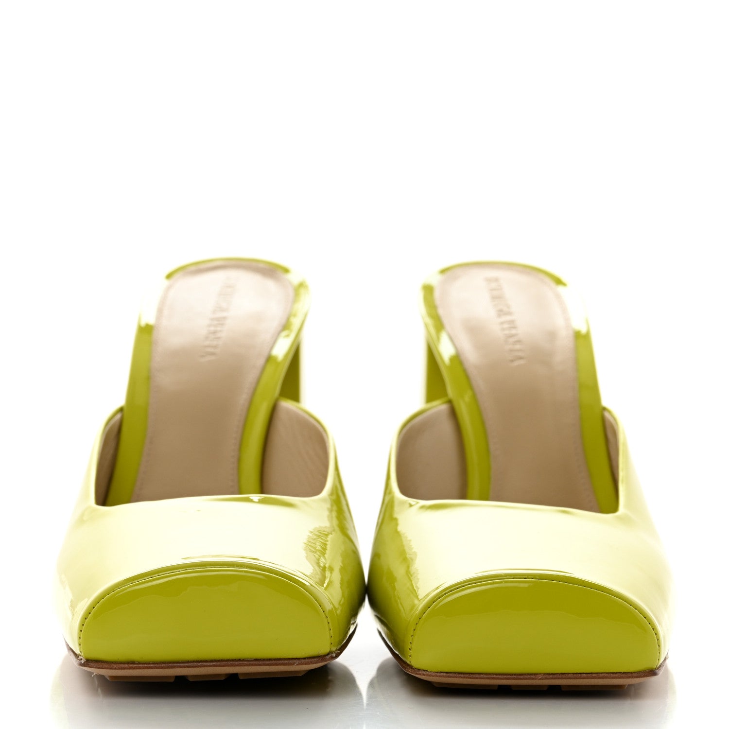 Bottega Veneta Supergloss Patent Tower 90mm Mule Pumps 41.5 Kiwi 2 of 8