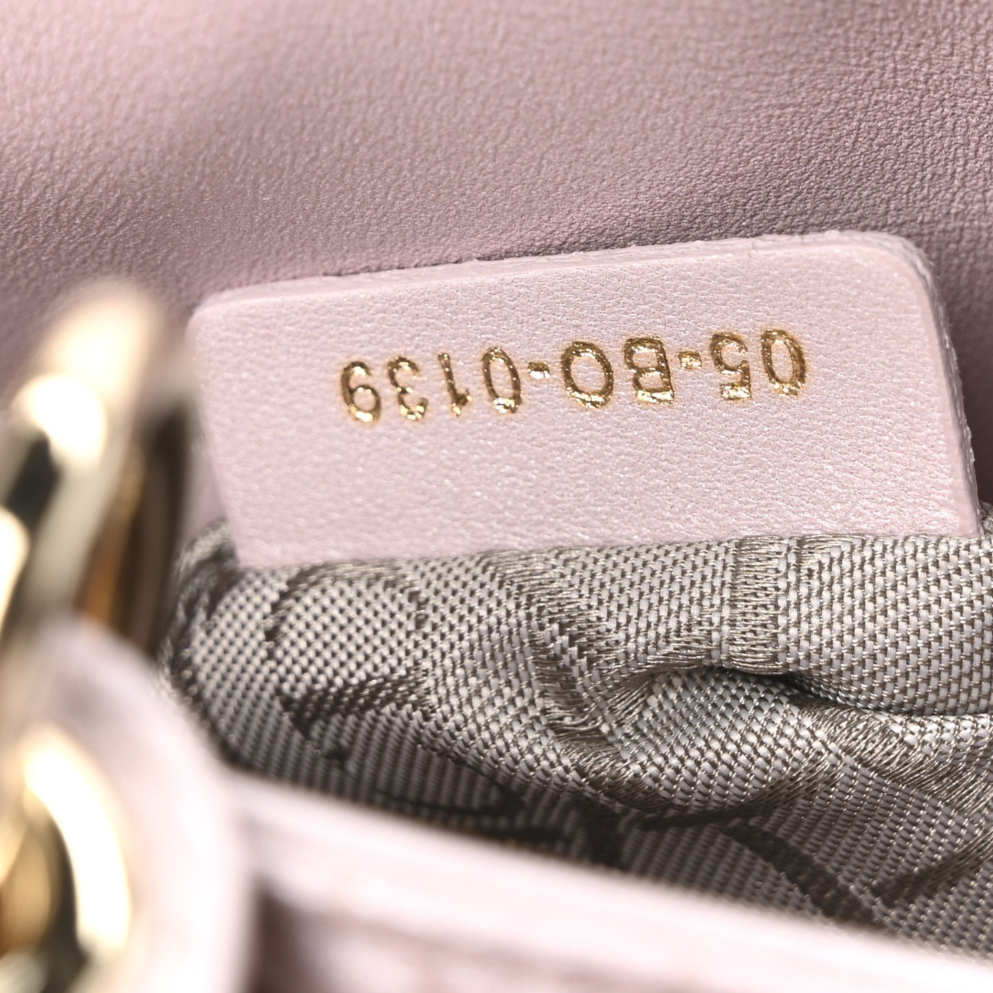 Metallic Lambskin Cannage Mini Lady Dior Lotus