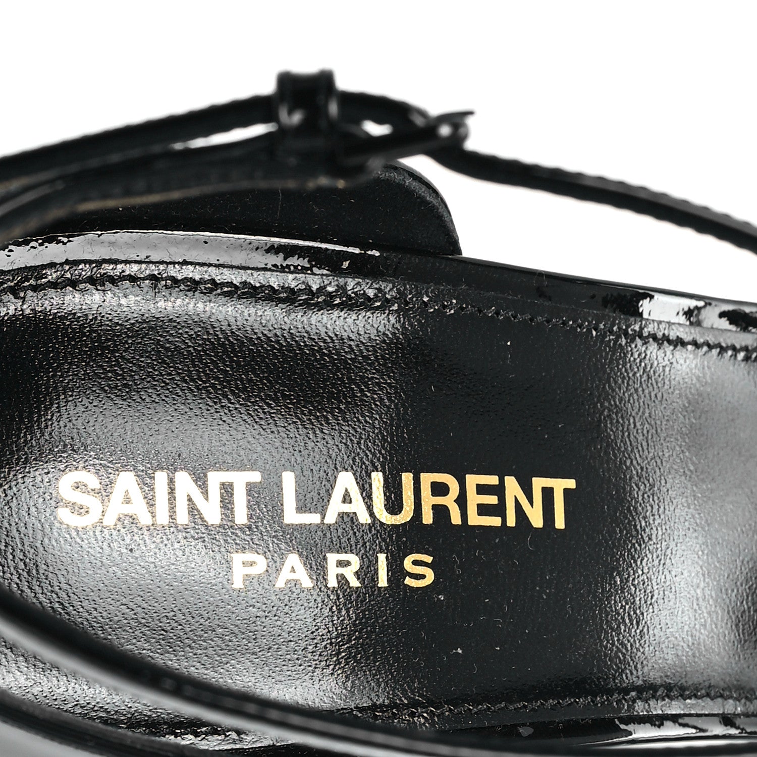 Saint Laurent Patent Calfskin Opyum 110 Sandals 41 Black 8 of 10