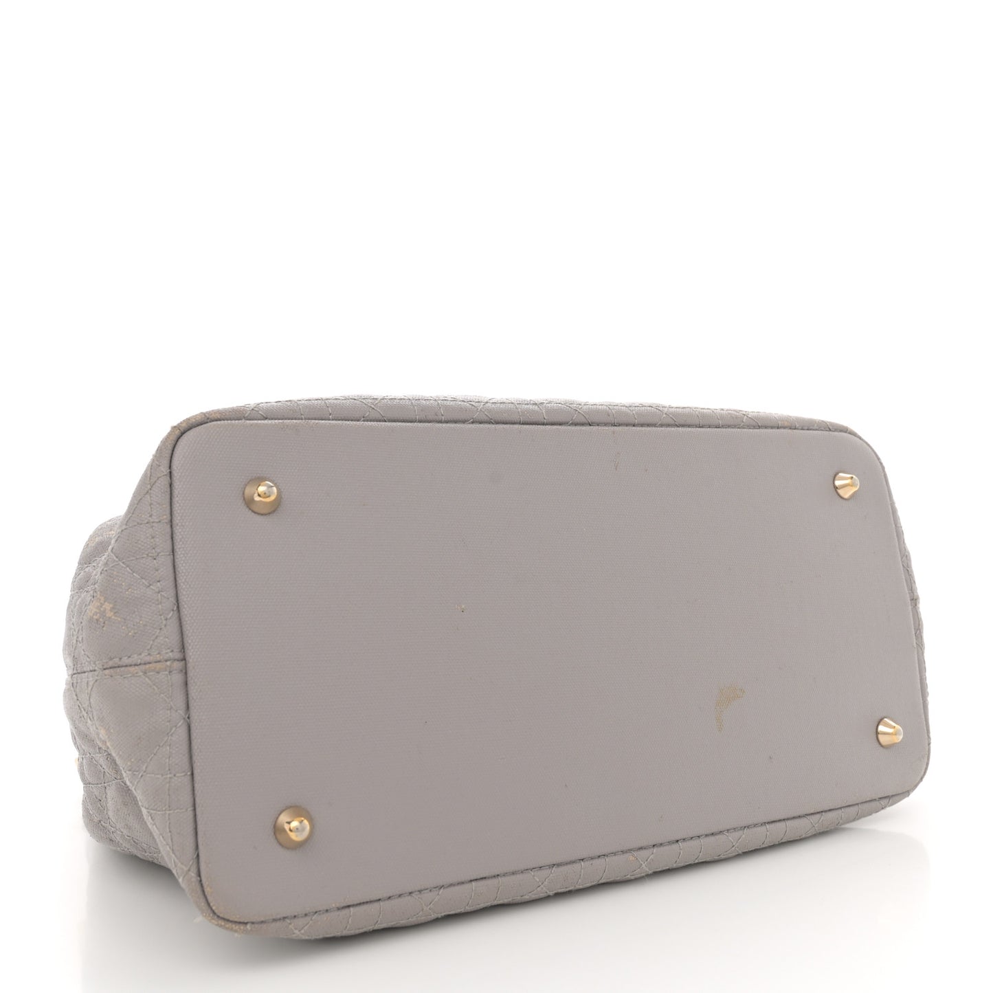 Coated Canvas Cannage Small Panarea Tote Grey