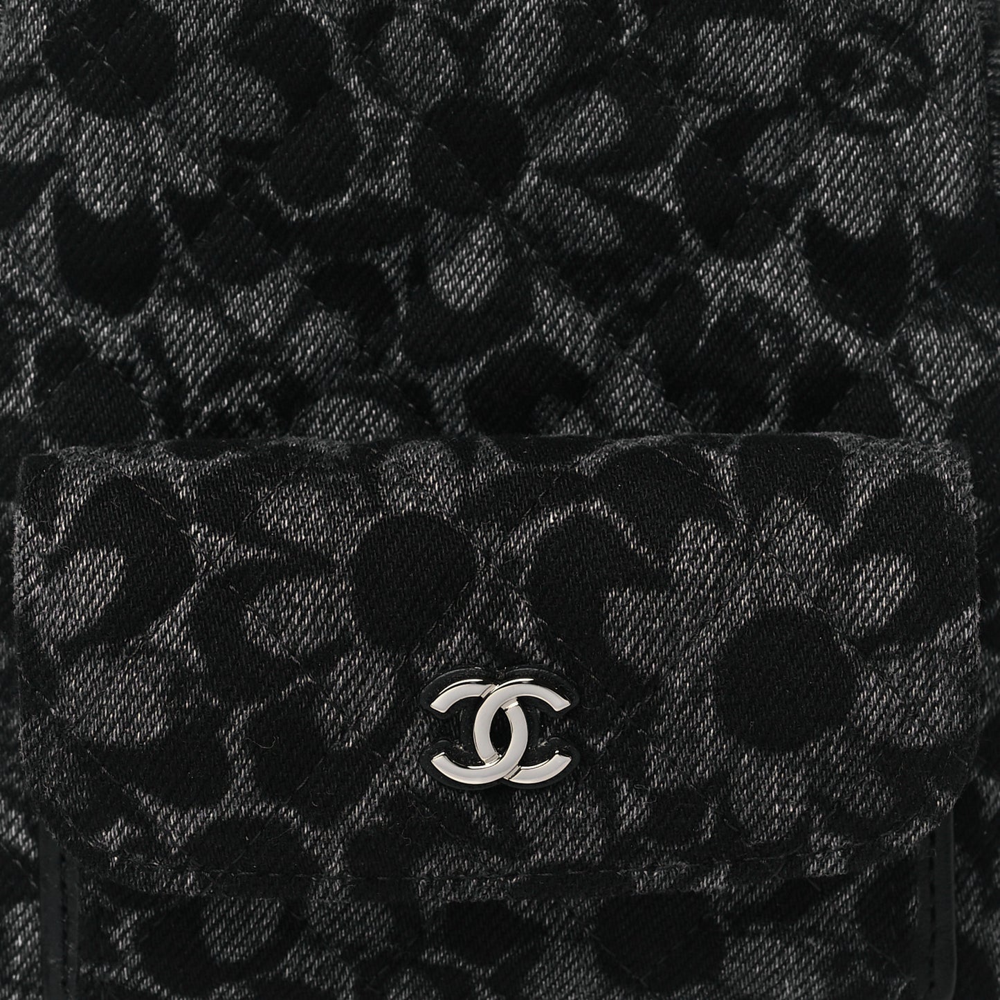 Denim Quilted Flower CC Mini Classic Backpack Black