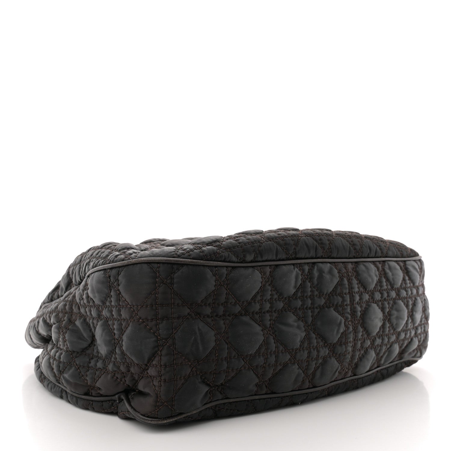 Christian Dior Nylon Cannage Shopper Tote Brown 4 of 14