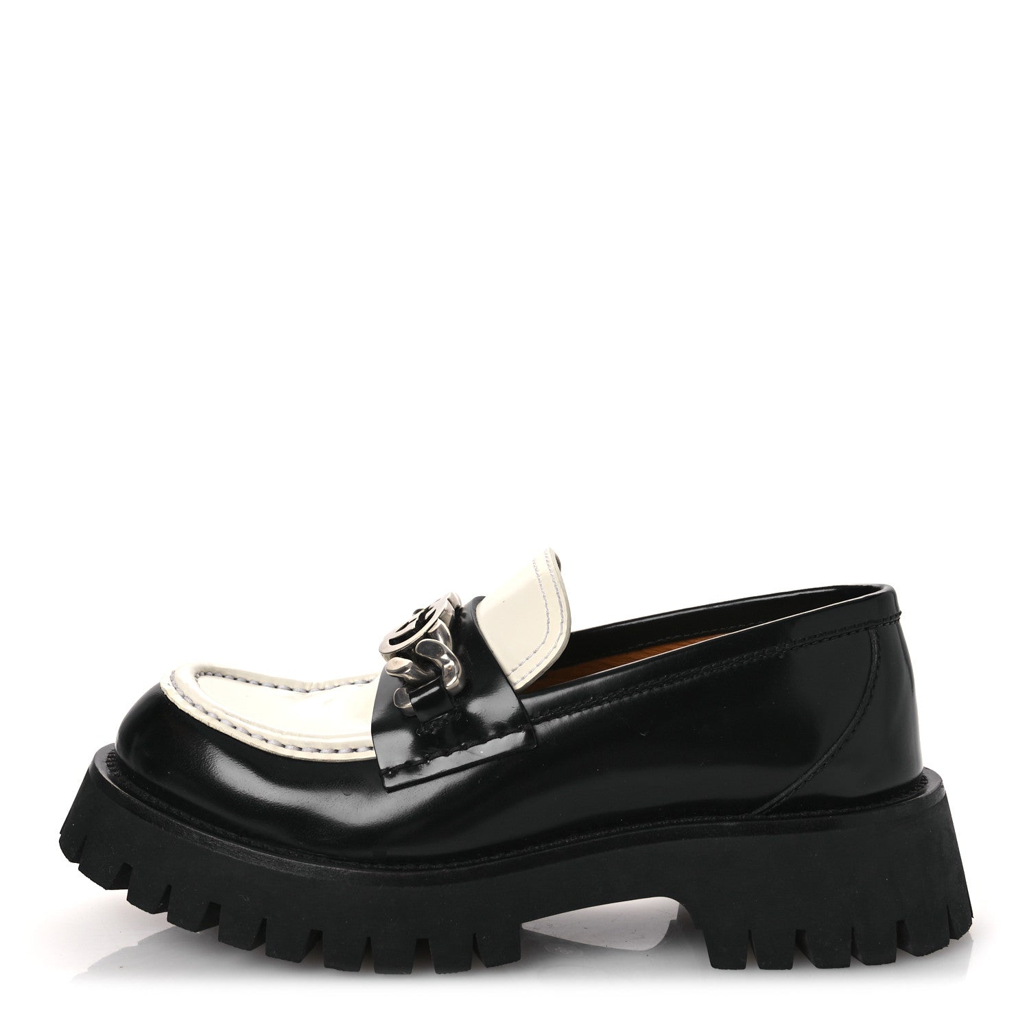 Gucci Cordovan Lux Womens Interlocking G Platform Lug Sole Loafers