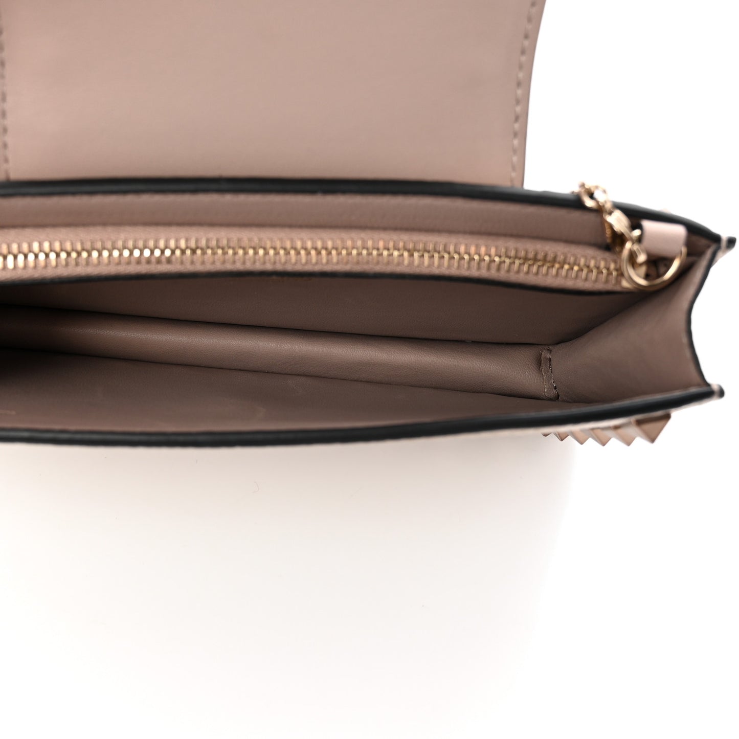 Metallic Pebbled Calfskin Rockstud Phone Case With Chain Sasso