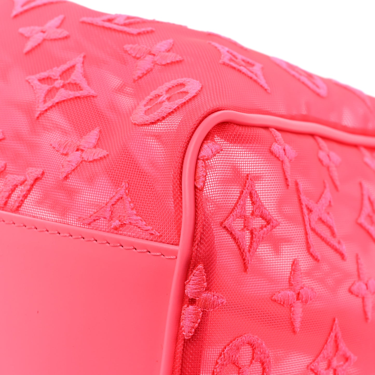 Monogram Fluo See Through Keepall Bandouliere 50 Rose