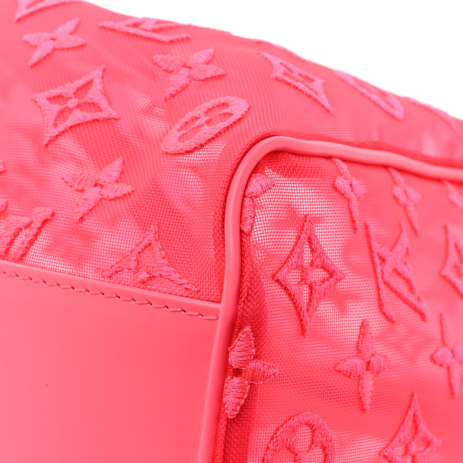 Louis Vuitton Monogram Fluo See Through Keepall Bandouliere 50 Rose 12 of 14
