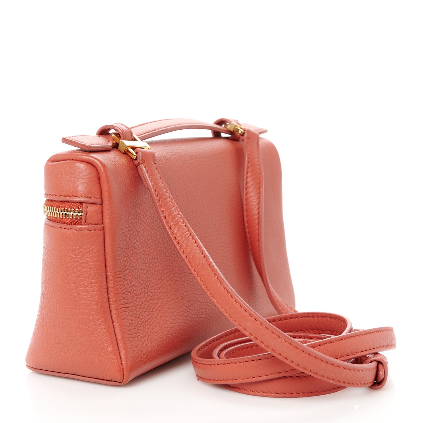 Grained Calfskin L19 Extra Pocket Pouch Coral Fiction