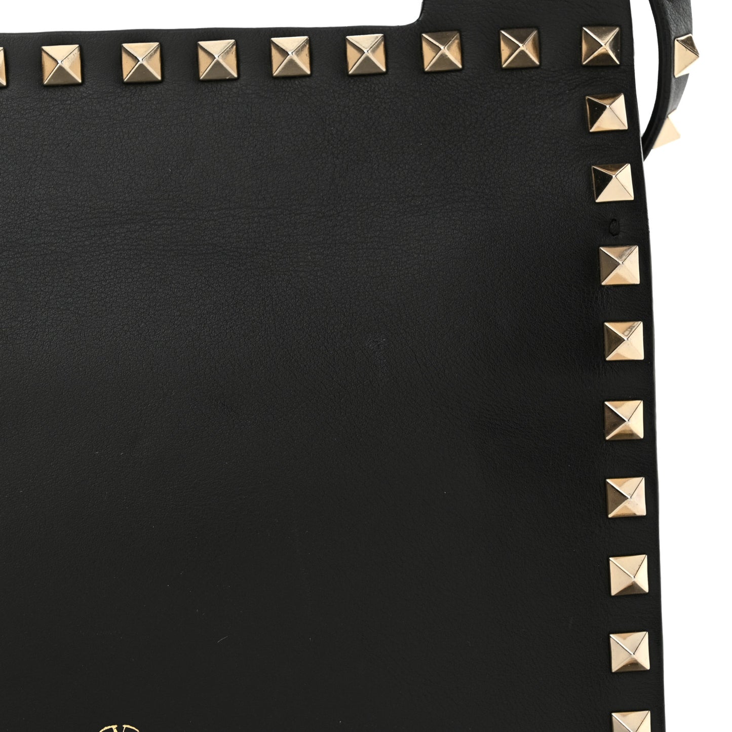 Calfskin Rockstud Crossbody Messenger Bag Black
