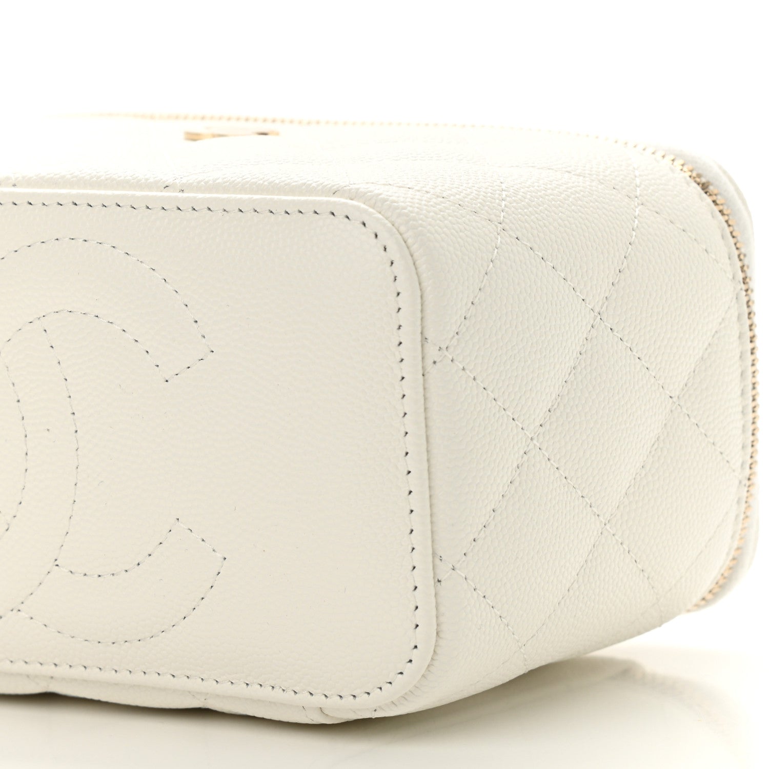 Chanel Caviar Quilted Small Vanity Case With Chain White 6 of 12