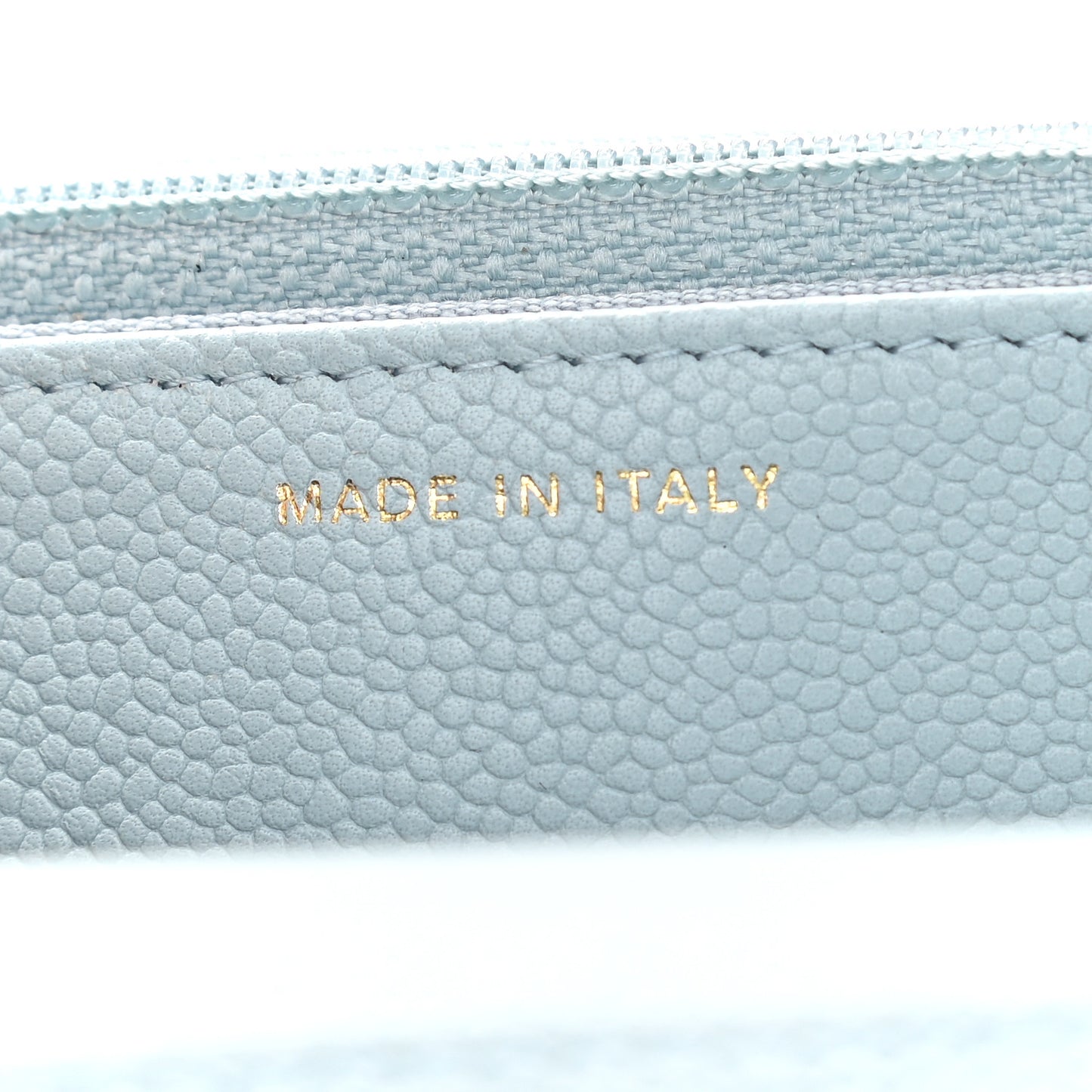 Caviar Quilted Tiny CC Wallet On Chain WOC Light Blue