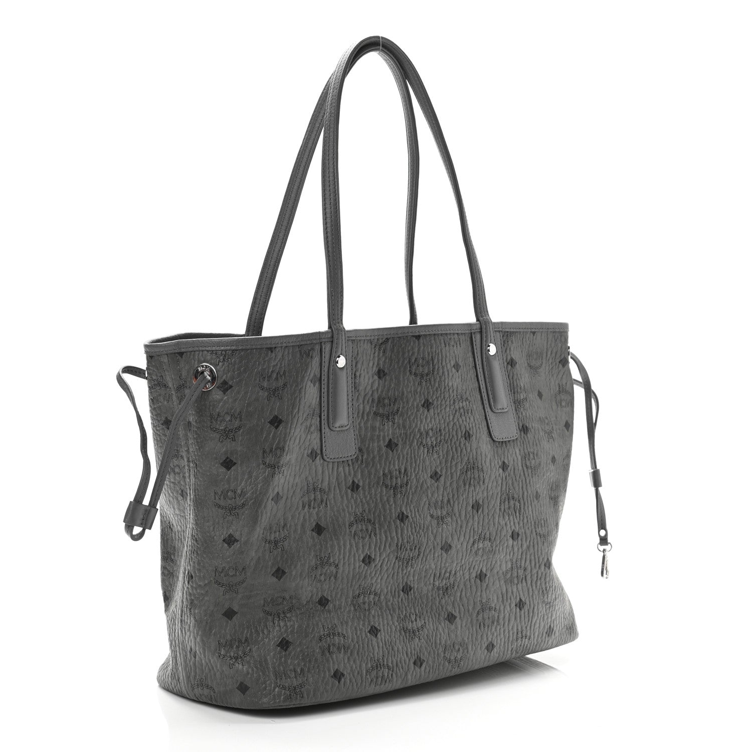 MCM Visetos Medium Liz Reversible Shopper Tote Black 4 of 14