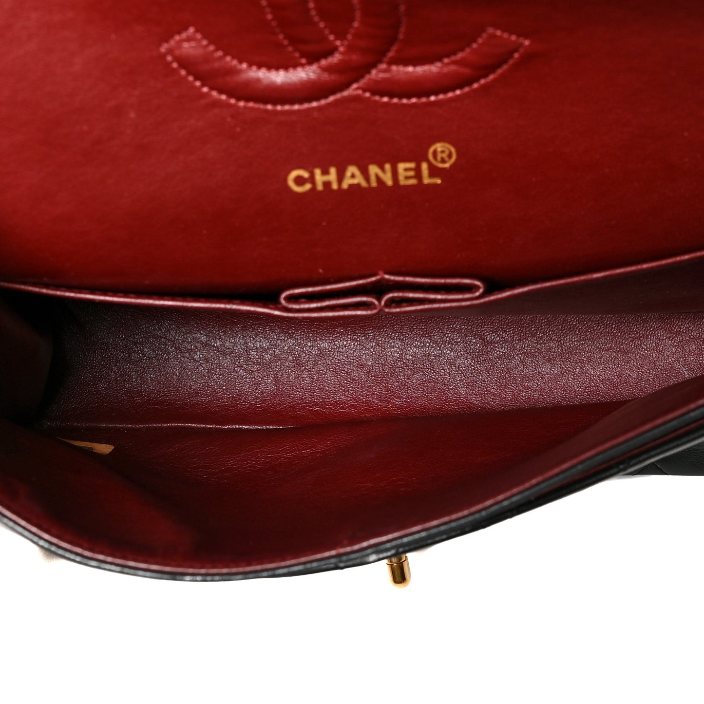 Lambskin Quilted Medium Double Flap Black