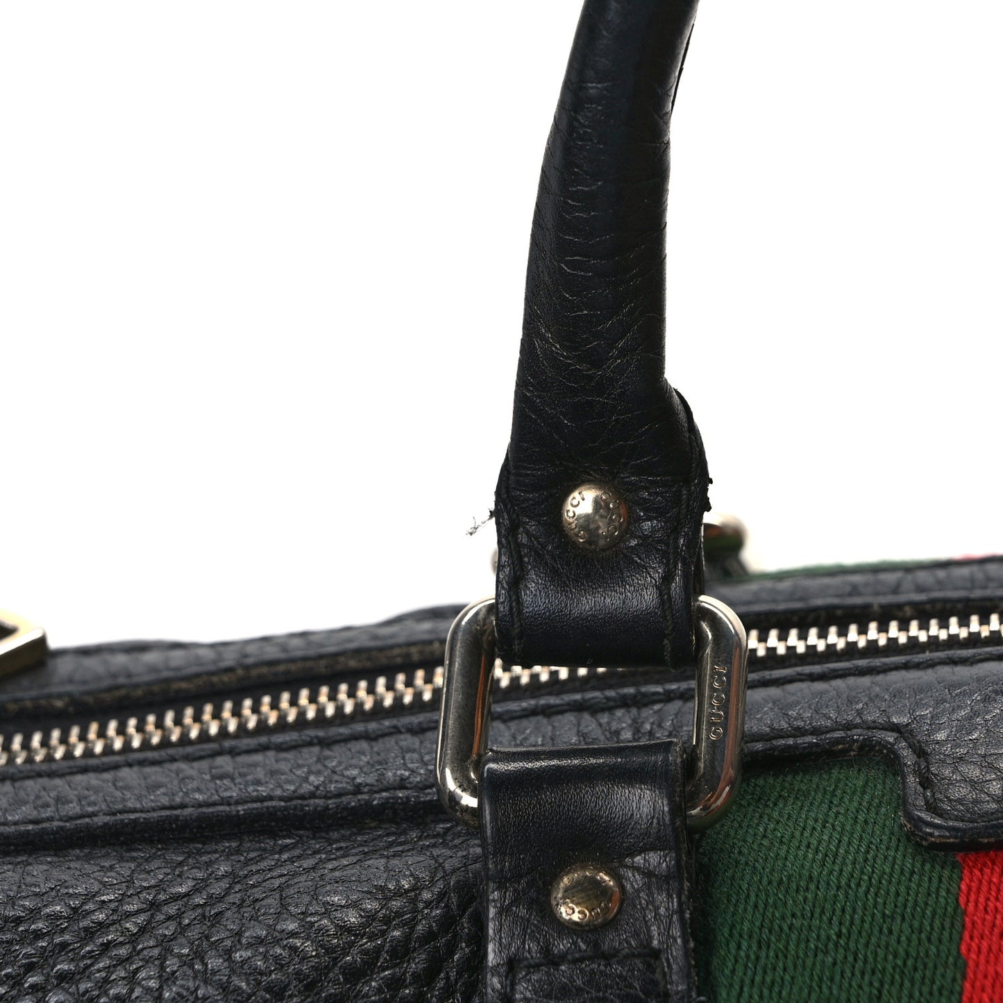Calfskin Vintage Web Medium Boston Black