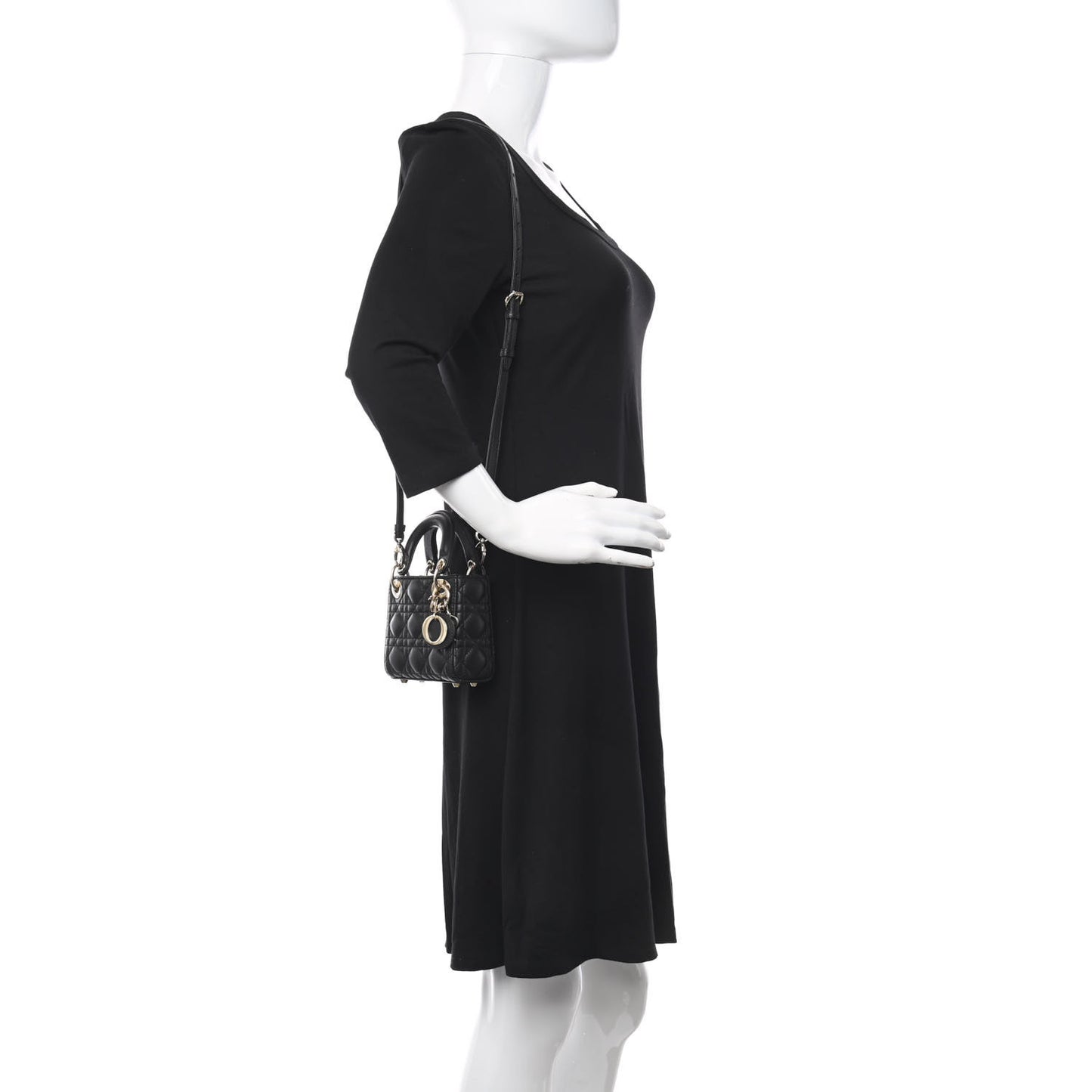 Lambskin Cannage Micro Lady Dior Black