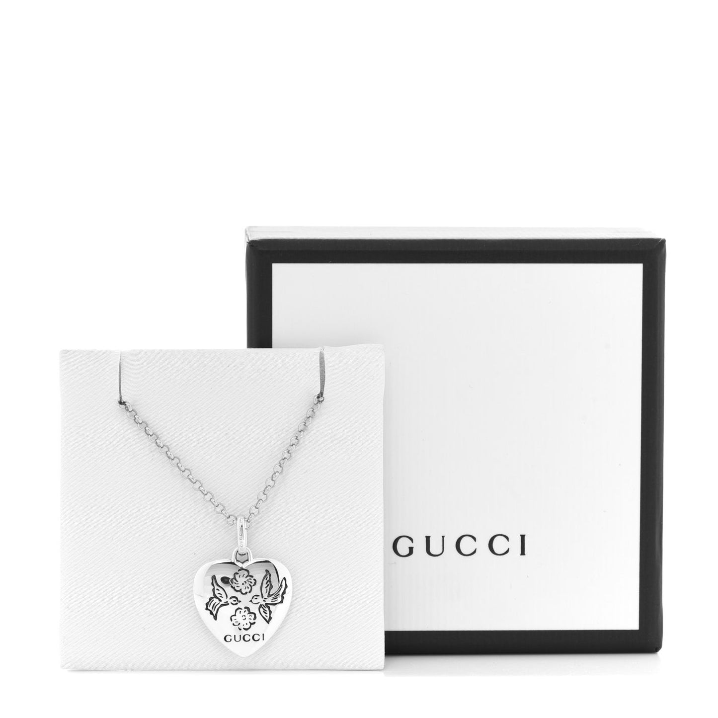 Sterling Silver Blind for Love Heart Pendant Necklace