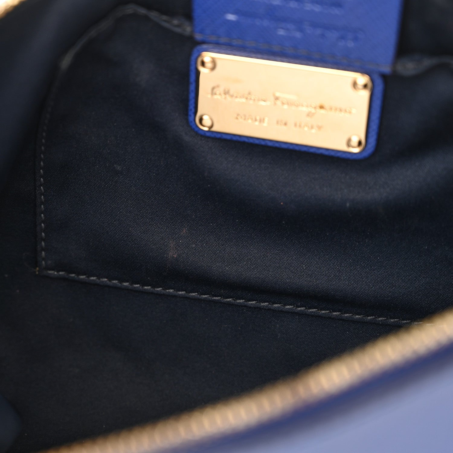 Salvatore Ferragamo Calfskin Shoulder Bag Blue 11 of 11