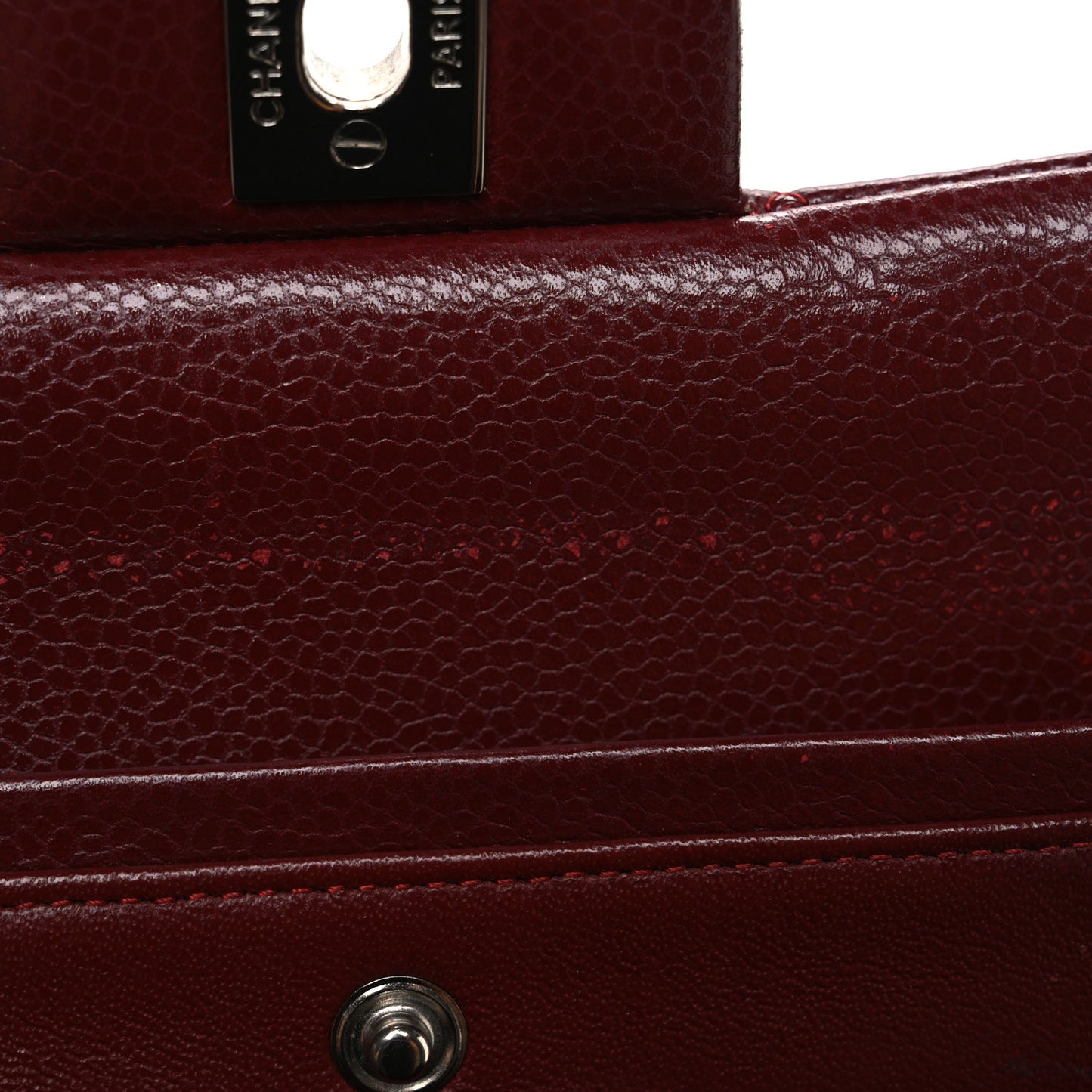 Caviar Quilted Medium Double Flap Burgundy