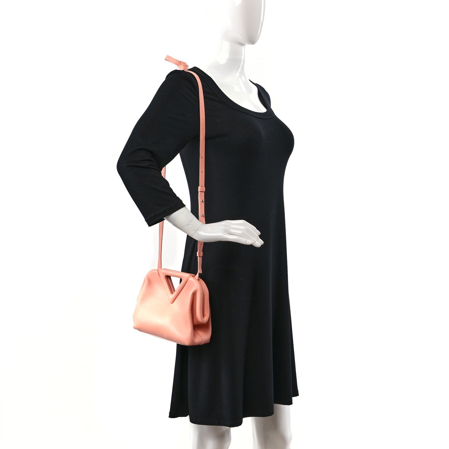 Calfskin Small The Point Triangle Bag Peachy