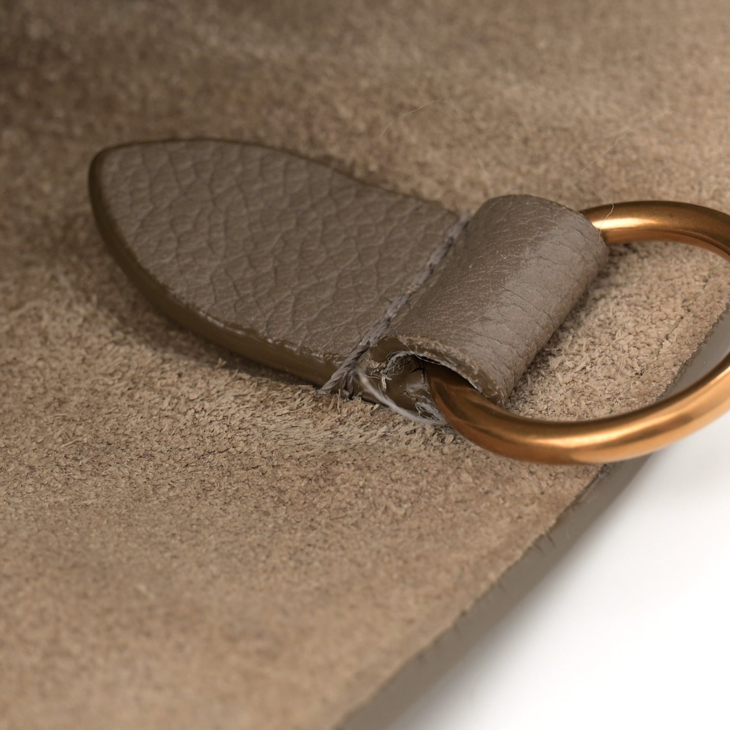 Soft Grained Calfskin Sangle Bucket Bag Taupe