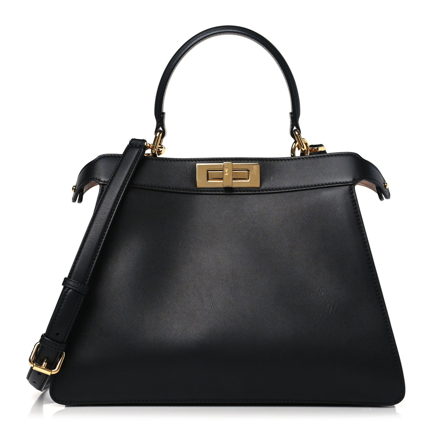 Vitello Seta Shiny Nappa Medium Peekaboo I SEE U Satchel Black Light Rose