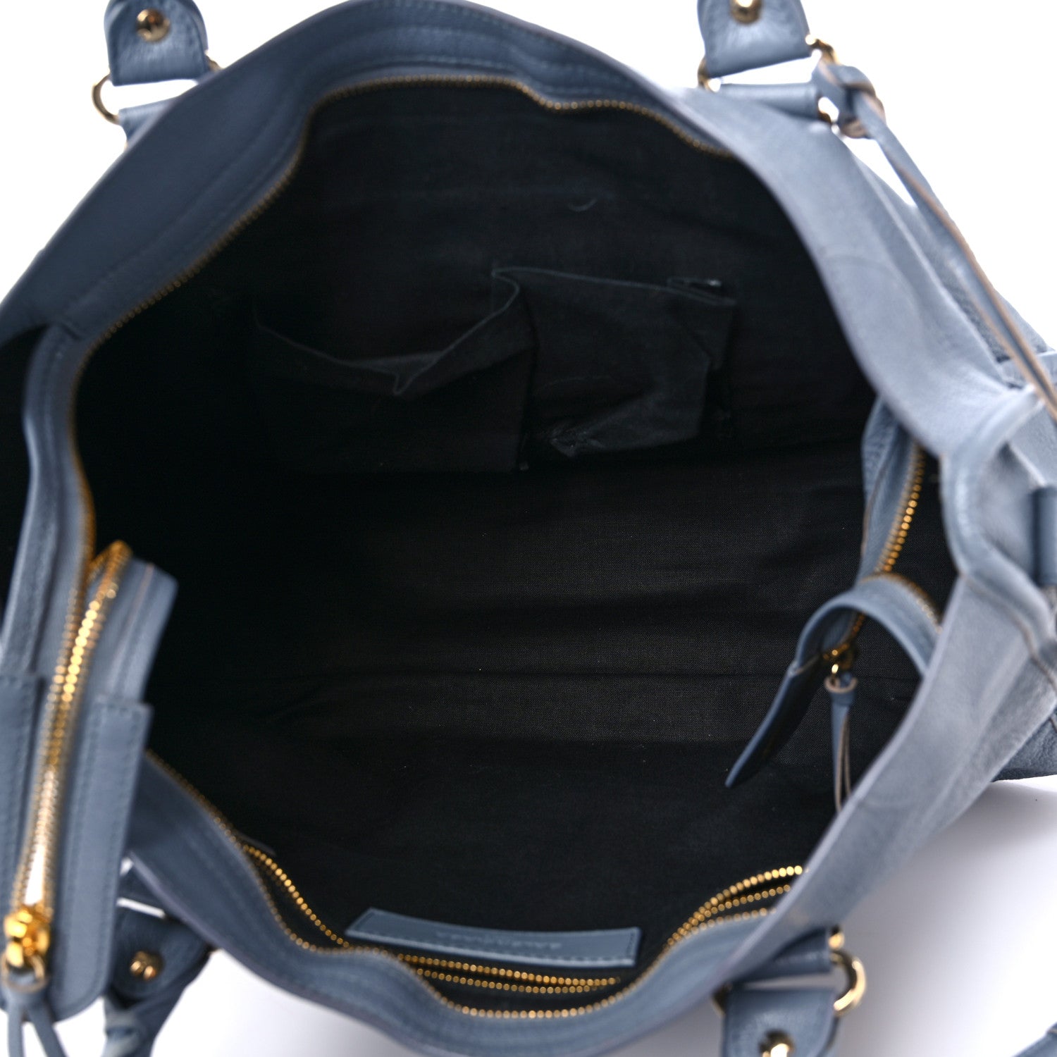 Balenciaga Chevre Gold Metallic Edge Hardware City Bleu Acier 5 of 14