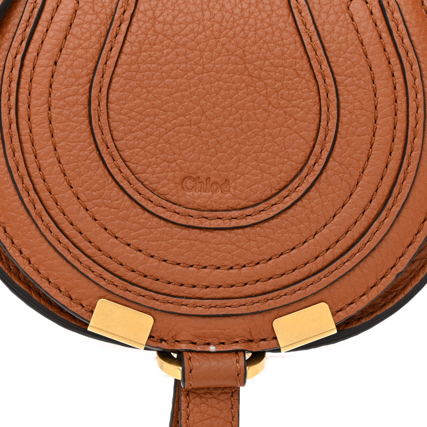 Calfskin Nano Marcie Saddle Bag Tan
