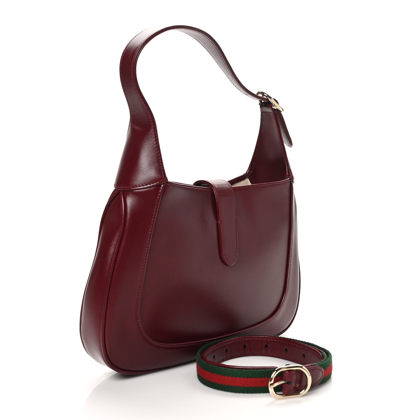 Calfskin Small Jackie Shoulder Bag Rosso Ancora
