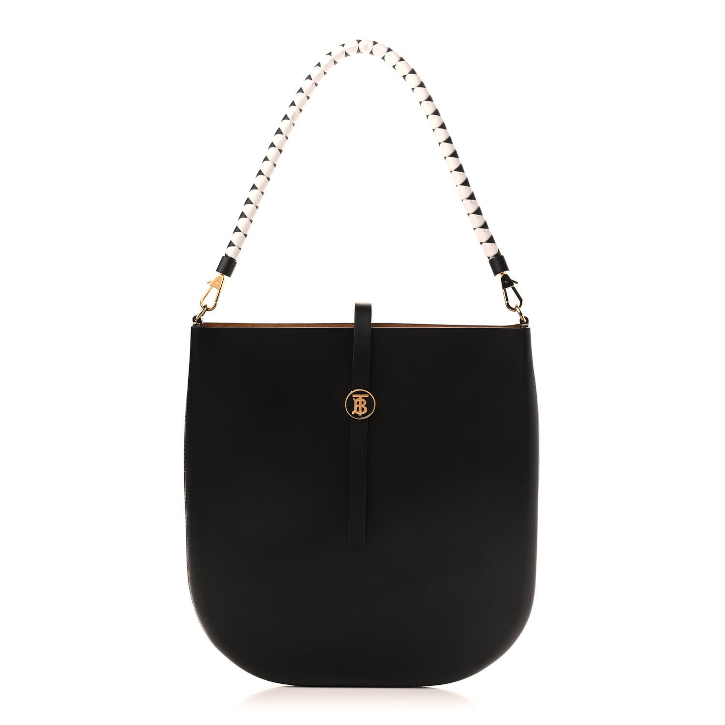 Calfskin TB Anne Shoulder Bag Black White