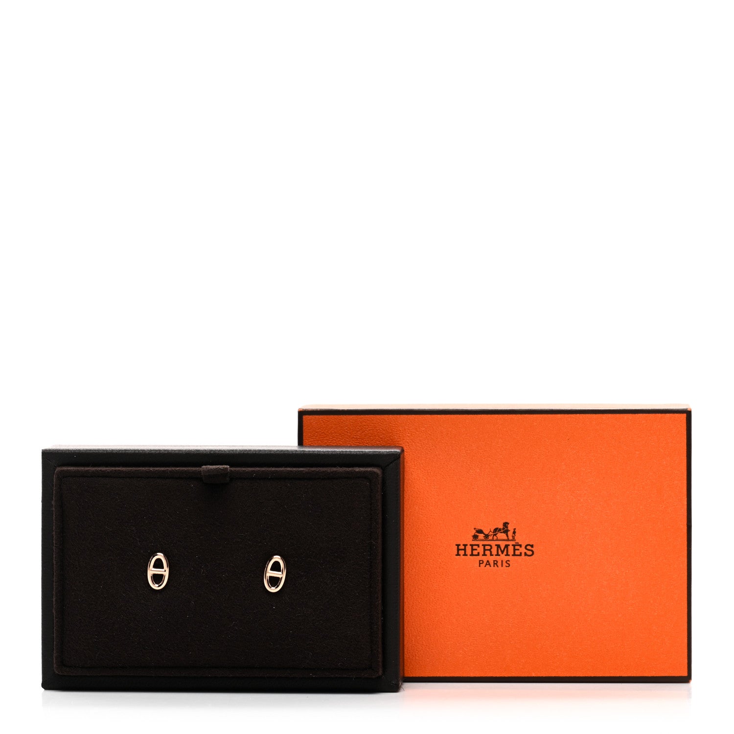 Hermes 18K Rose Gold TPM Farandole Stud Earrings 5 of 5