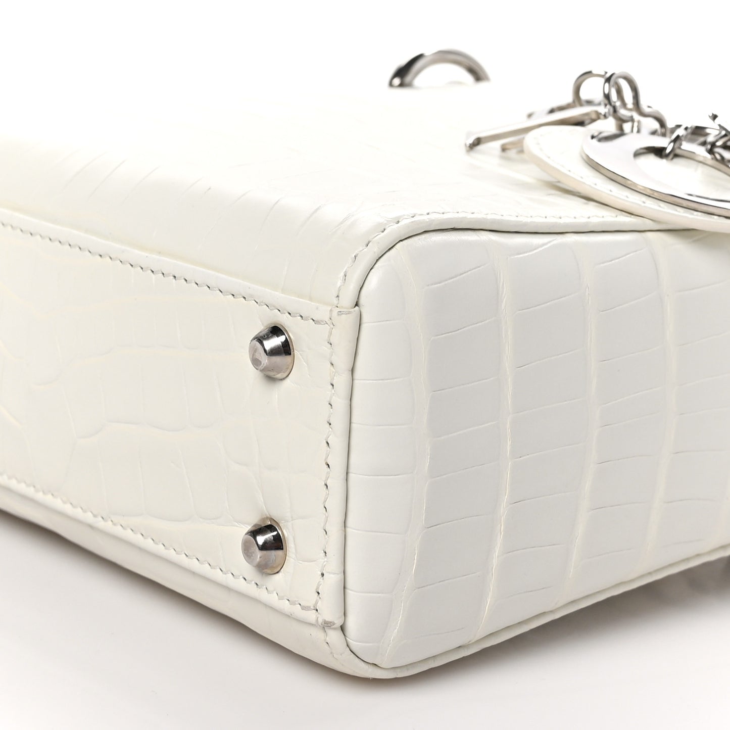 Alligator Mini Lady Dior White
