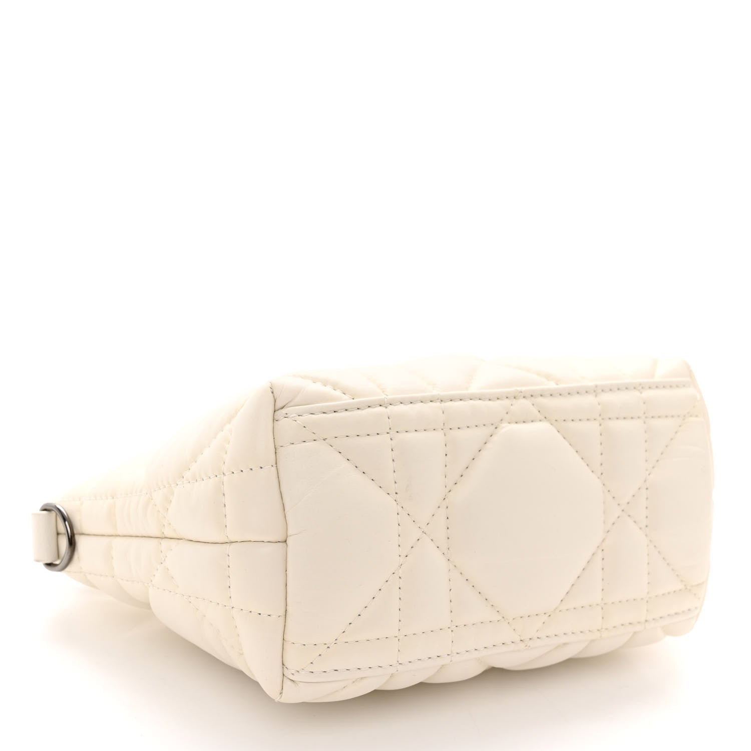 Christian Dior Calfskin Macrocannage Small Diortravel Nomad Pouch Ivory 4 of 10