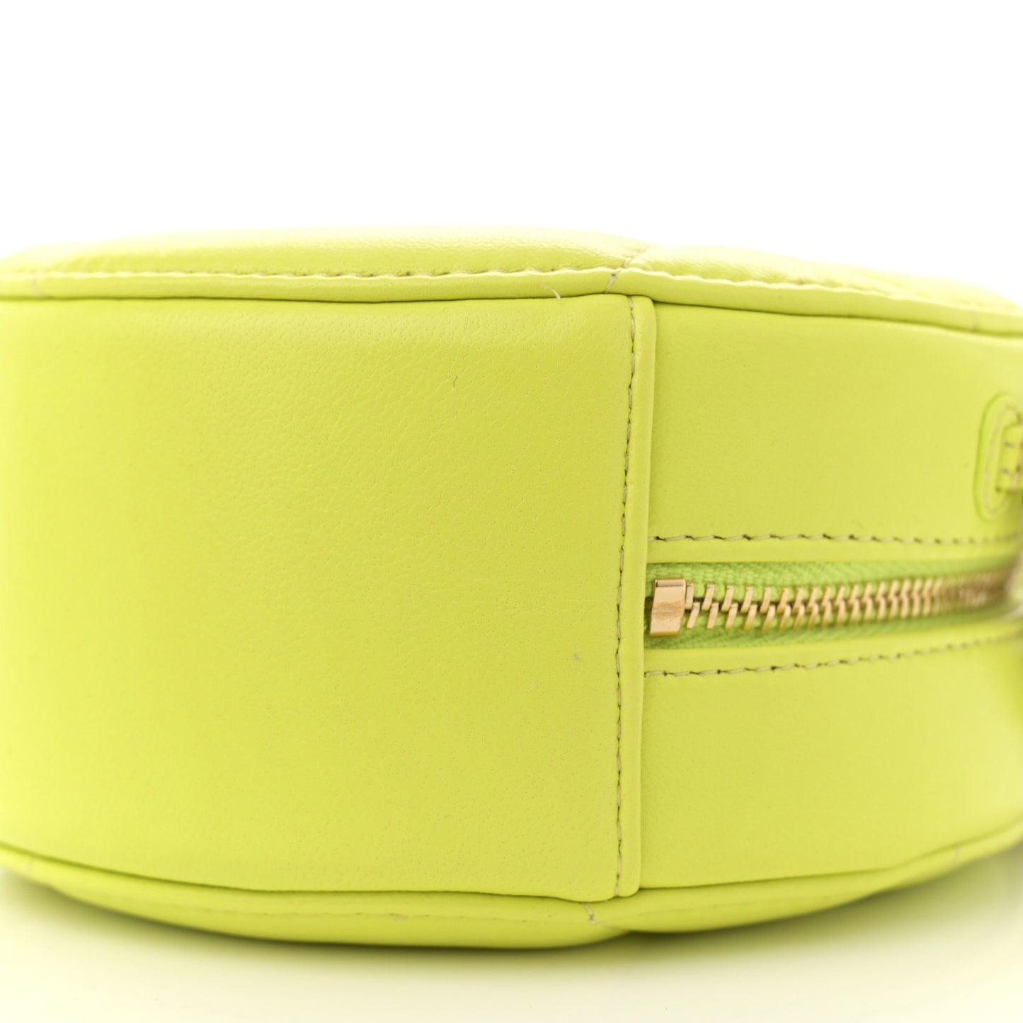 Lambskin Quilted Chanel 19 Round Clutch With Chain Yellow