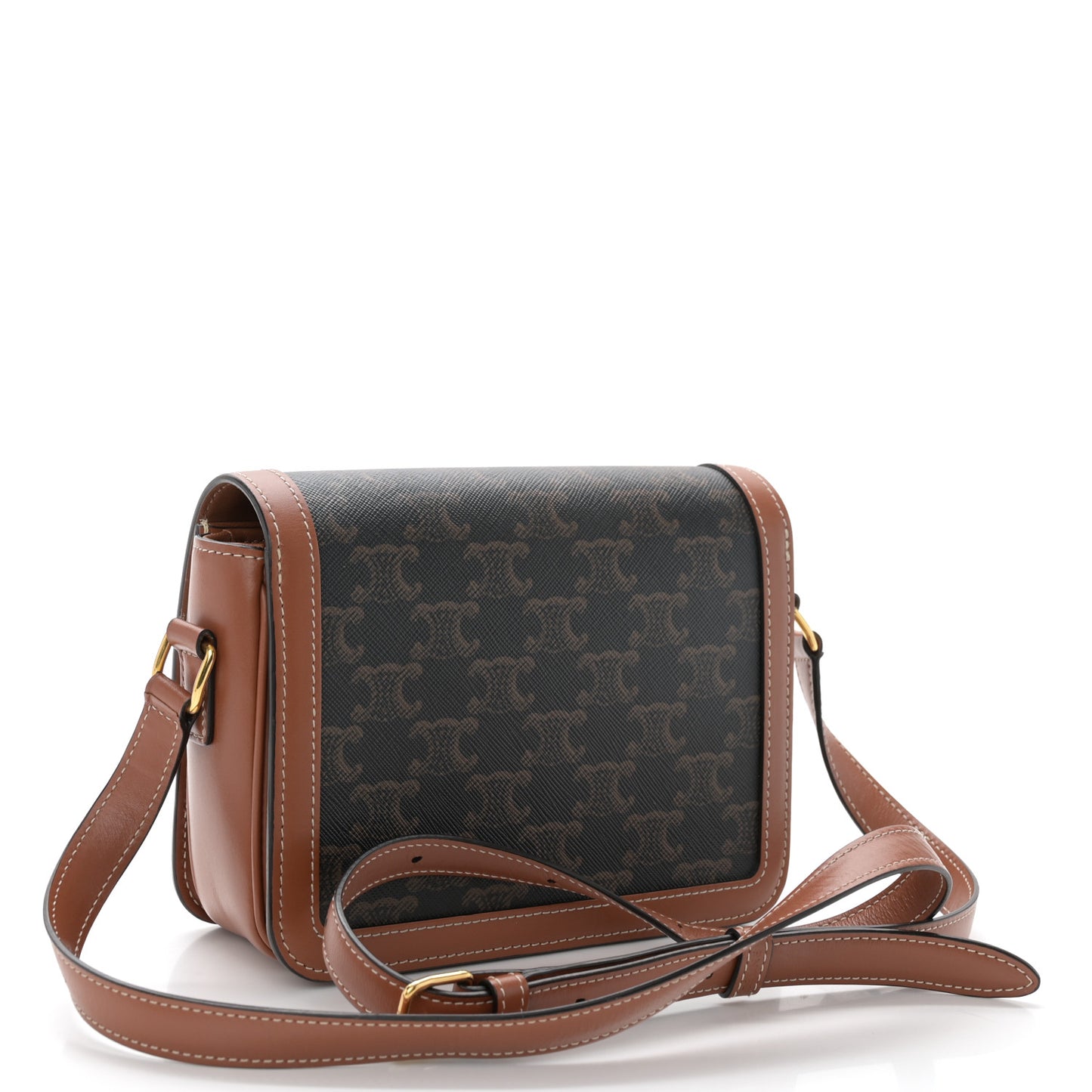 Calfskin Triomphe Canvas Teen Triomphe Bag Tan