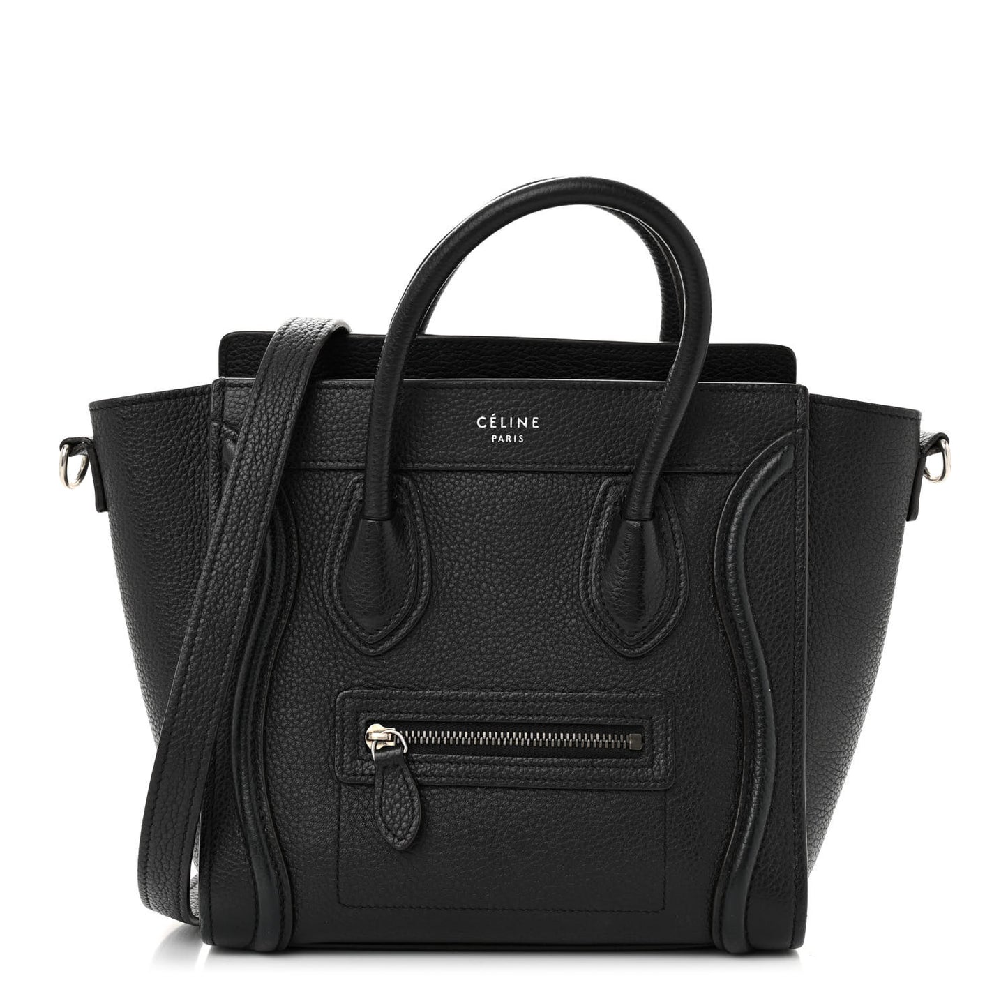 Drummed Calfskin Nano Luggage Black