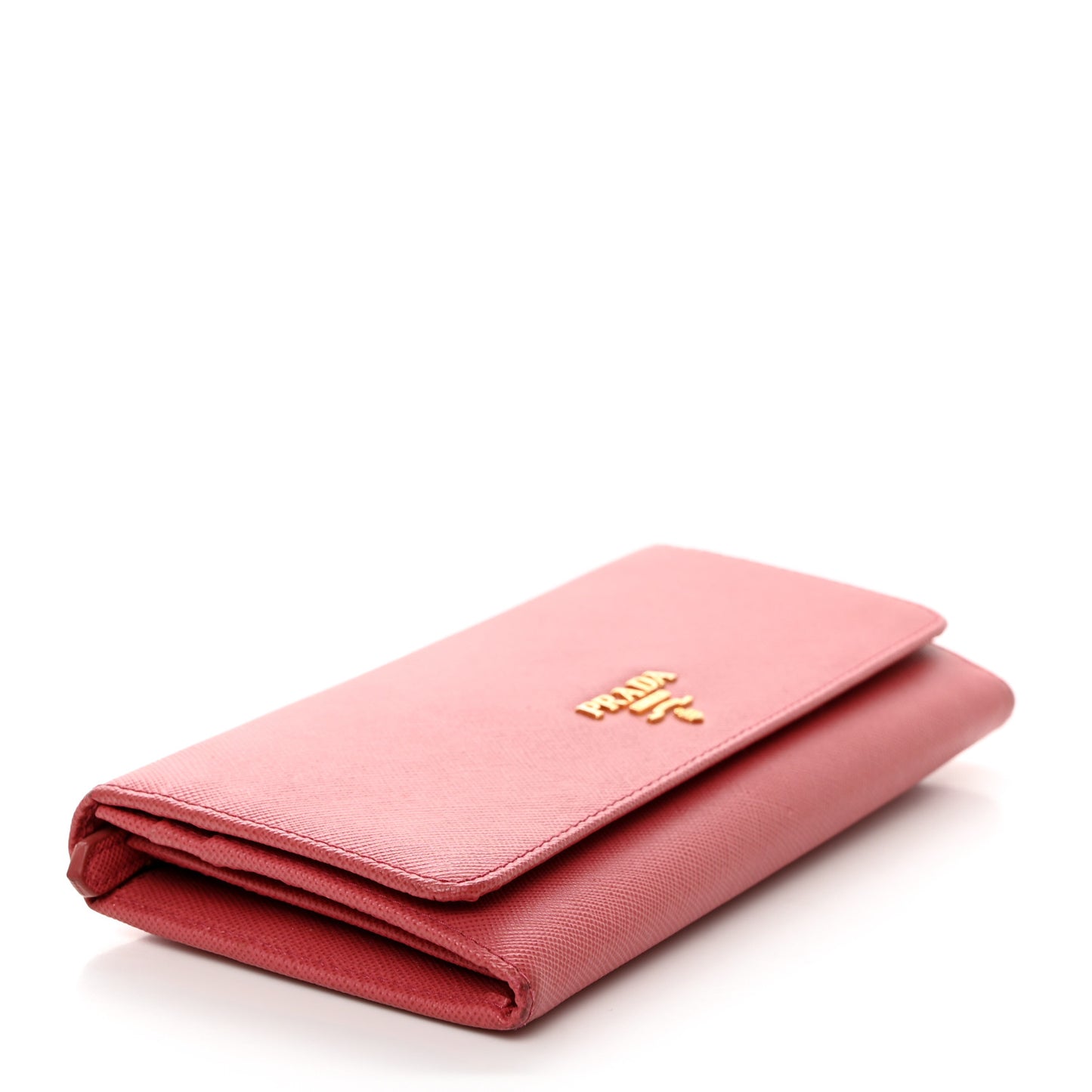 Saffiano Metal Continental Flap Wallet Fragola