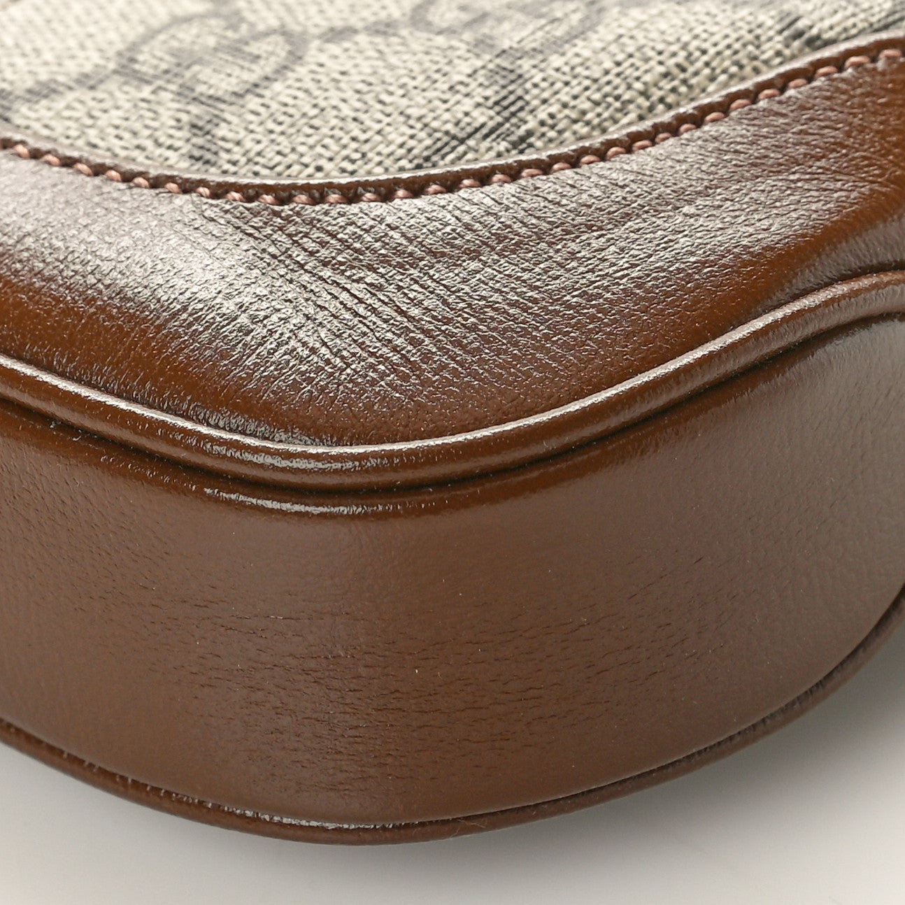 GG Supreme Monogram Azalea Calfskin Web Mini Jackie 1961 Hobo Beige Ebony Brown Sugar