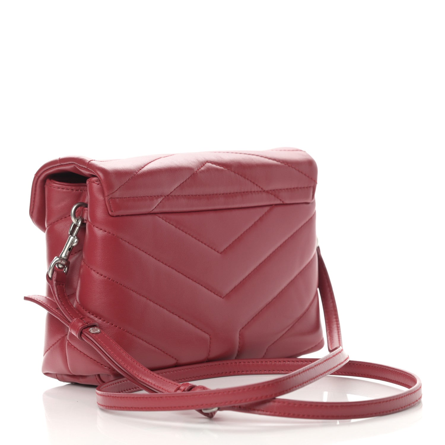 Saint Laurent Calfskin Y Quilted Monogram Toy Loulou Crossbody Bag New Lipstick 3 of 14